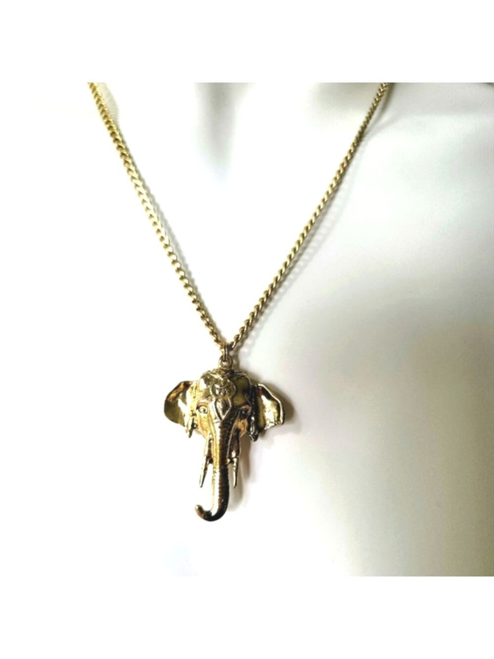 Fashion Regal Elephant Gold Color Pendant Necklace 18"